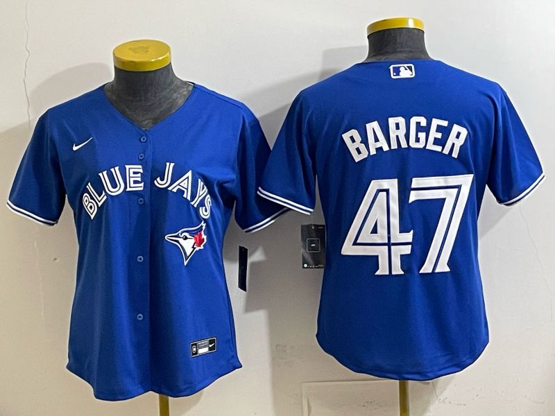 Women 2025 Nike Toronto Blue Jays #47 Barger Blue Game MLB Jersey 01->women mlb jersey->Women Jersey